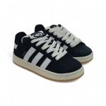 Adidas Campus Siyah Beyaz Kauçuk Taban Deri Tozu Çocuk Spor
