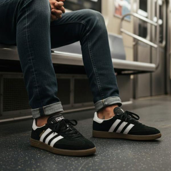 Adidas Samba Deri Tozu Siyah Nubuk Beyaz Eva Taban