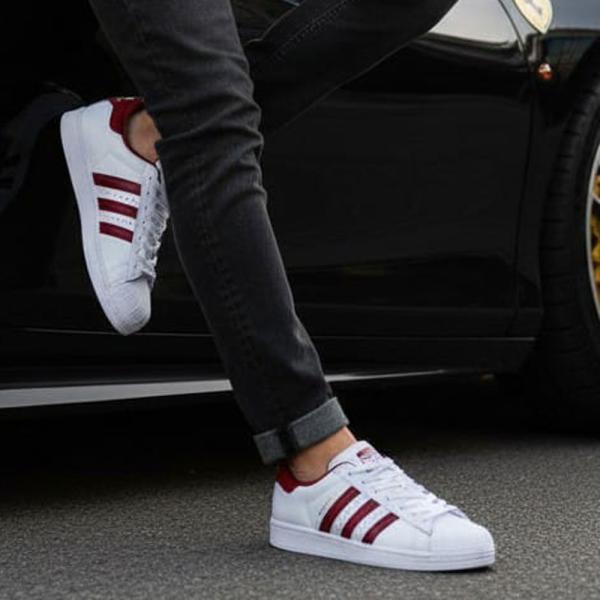Adidas Super Star Beyaz Bordo