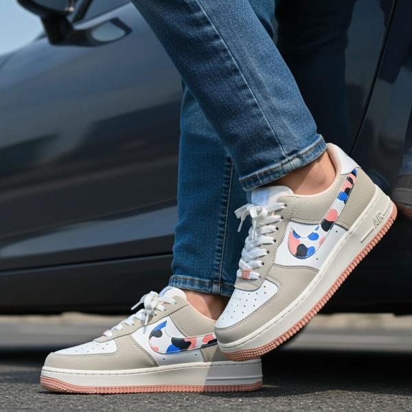 Nike Air Force Beyaz Gri Beyaz Taban