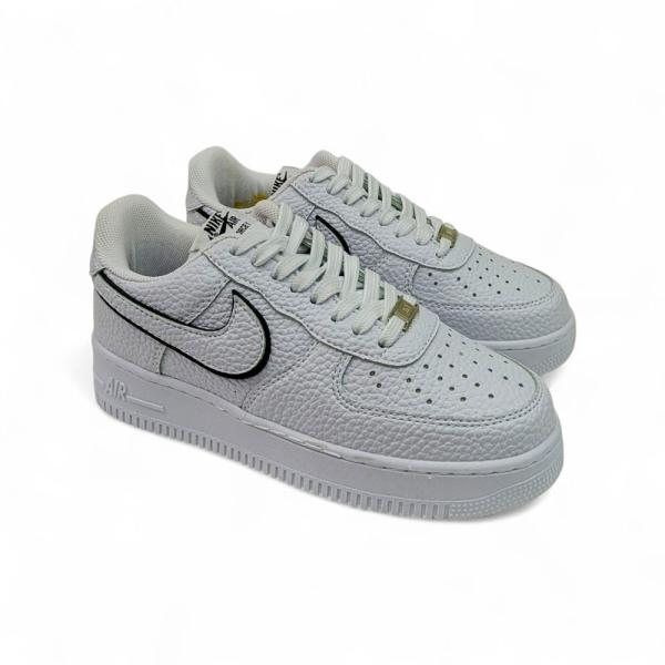 Nike Air Force Beyaz Siyah Kırışık Deri