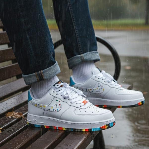 Air Force Renkli Taban Cilt Beyaz