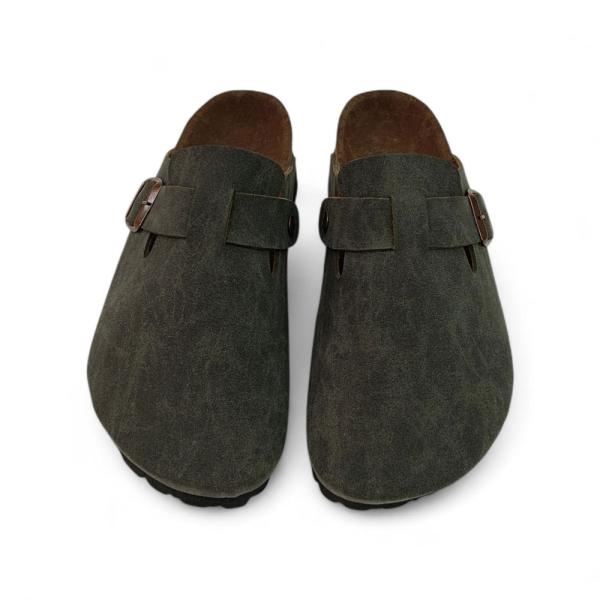 Birkenstock Haki Toka Detaylı Kapalı Kışlık Terlik