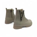 Bej Fermuar Bağcık Detaylı Kadın Bot