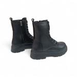 Siyah Bağcıklı Fermuarlı Kadın Postal