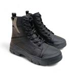 Siyah Taş Detaylı Yandan Fermuarlı Bağcıklı Kadın Bot