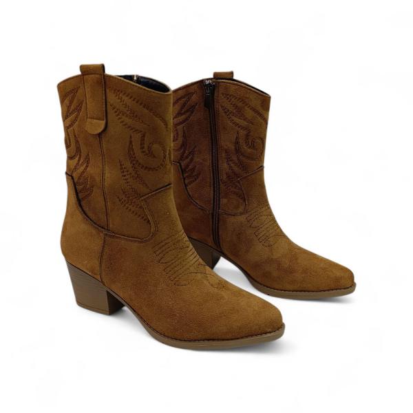 Taba Süet Yandan Fermuarlı  Kadın Kovboy bot