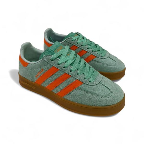 Adidas Gazelle Su Yeşili Oranj Kauçuk Taban