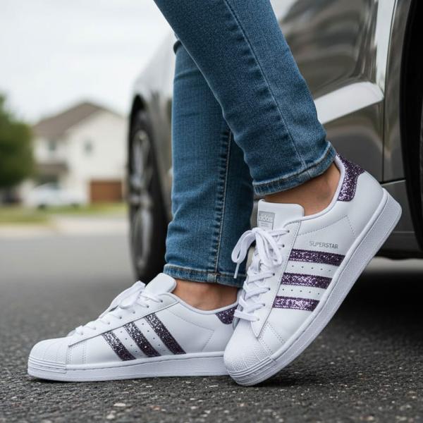 Adidas Super Star Beyaz Gümüş Cam Kırığı