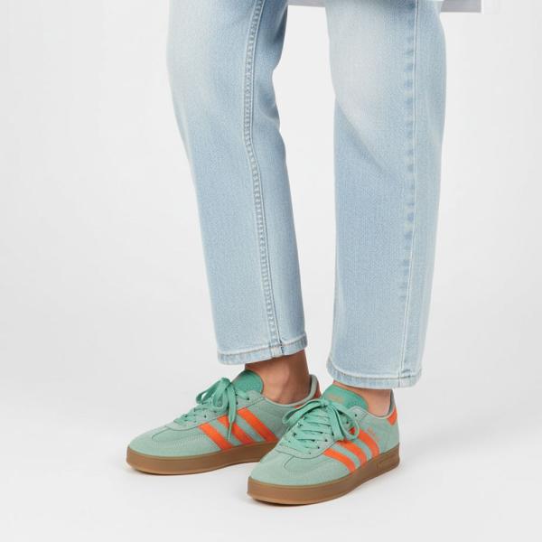 Adidas Gazelle Su Yeşili Oranj Kauçuk Taban