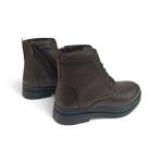 Kahve Önden Bağcıklı Yandan Fermuarlı Hakiki Deri Erkek Bot