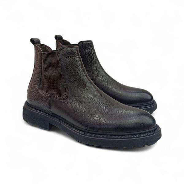 Kahve Hakiki Deri Erkek Chelsea Bot