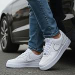 Nike Air Force Beyaz Gümüş Kırışık Deri