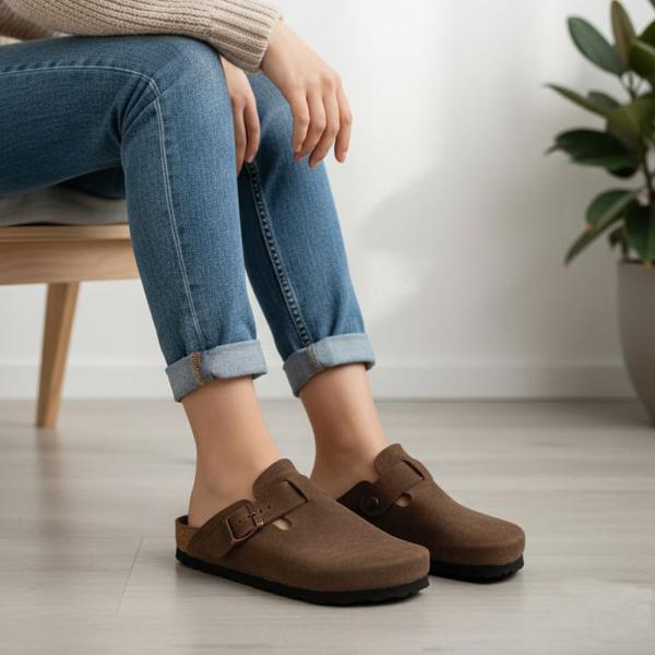 Birkenstock Taba Toka Detaylı Kapalı Kışlık Terlik
