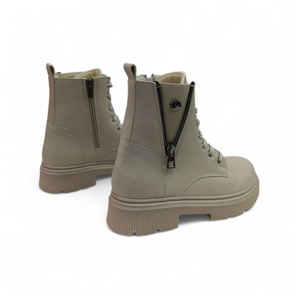 Bej Fermuar Bağcık Detaylı Kadın Bot