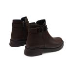 Kahve Toka Detaylı Fermuarlı Kadın Bot