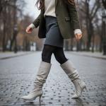 Nut İnce Taban Körüklü Dizaltı Sivri Burun Kadın Çizme