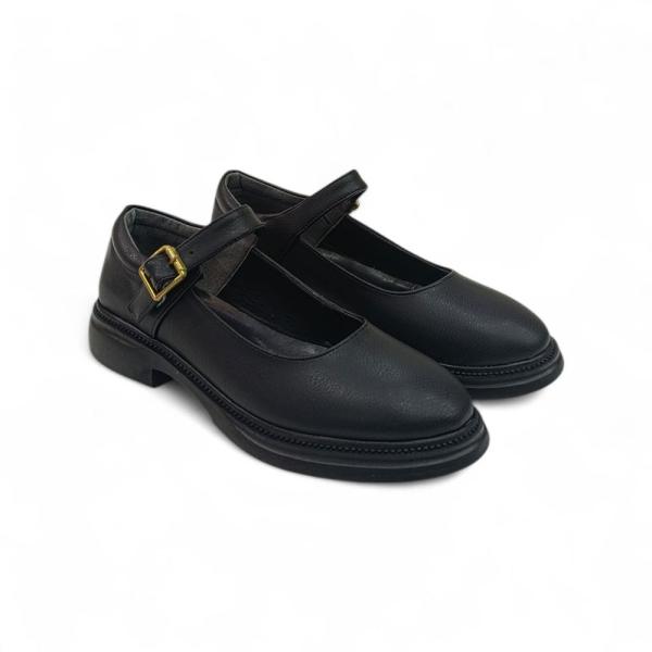 Siyah Cilt Toka Detaylı Kadın Loafer