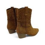Taba Süet Yandan Fermuarlı  Kadın Kovboy bot