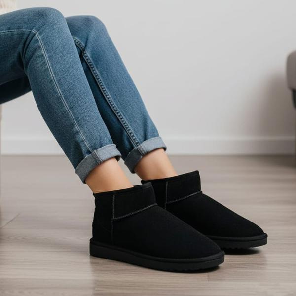 UGG Siyah İnce Taban Kadın Bot